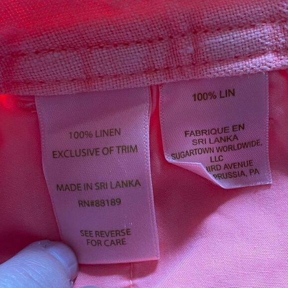 Lilly Pulitzer Neon Orange Linen Shorts Size 00 | Summer Resort Preppy - Picture 12 of 15